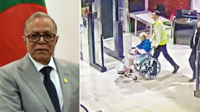 গভীর রাতে দেশে ফিরেছেন আবদুল হামিদ, হুইল চেয়ারে আনা হয়েছে ইমিগ্রেশনে