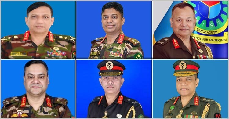 দুই লেফটেন্যান্ট জেনারেলসহ সেনাবাহিনীর আরও ৬ উচ্চ পদে রদবদল
