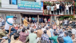 সিলেটে নিষিদ্ধ ছাত্রলীগের ঝটিকা মিছিল : প্রতিবাদে এসএমপি’র সামনে ছাত্রদলের অবস্থান